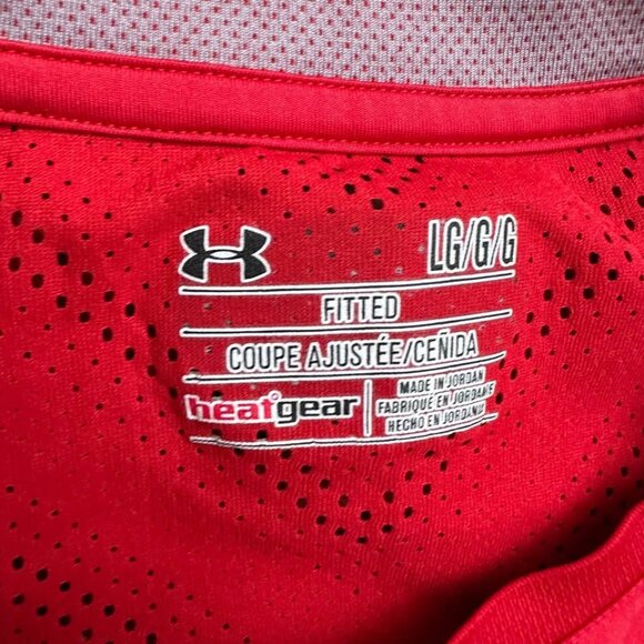 Under Armour Men's HeatGear Sleeveless Tank Fitted Shirt Red UA Large - Picture 4 of 8